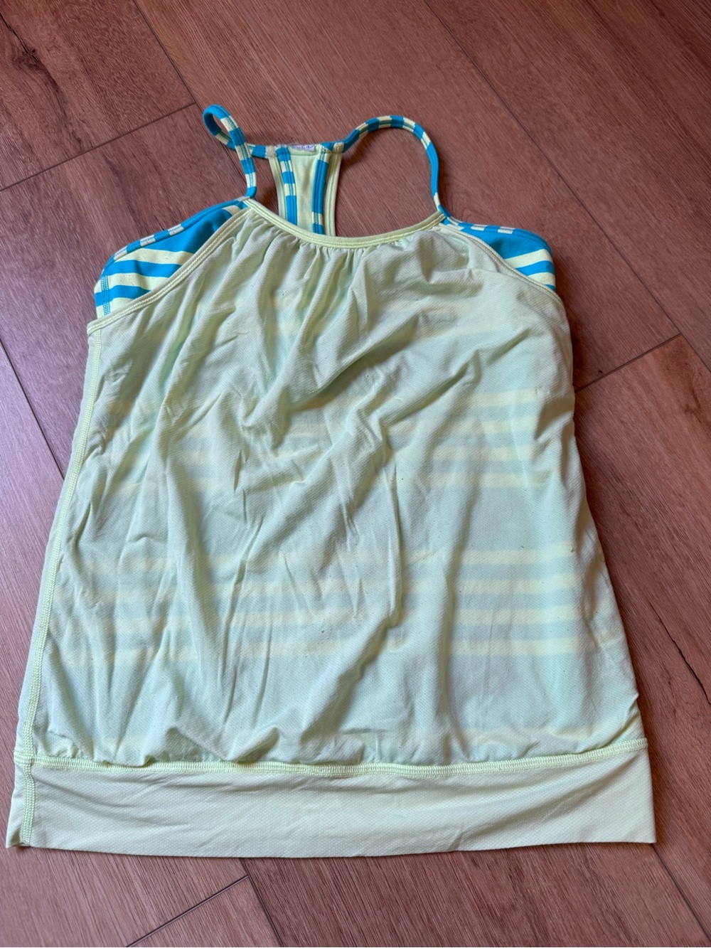 Ivivva Yellow Tank Top with Blue Striped Trim size 14